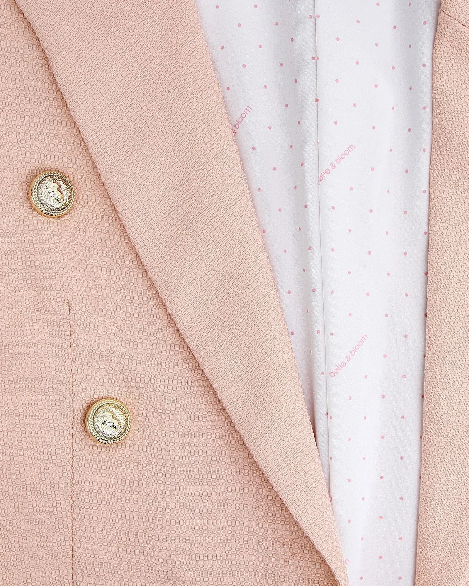 Princess Polina Texturgewebe Blazer - Rosé