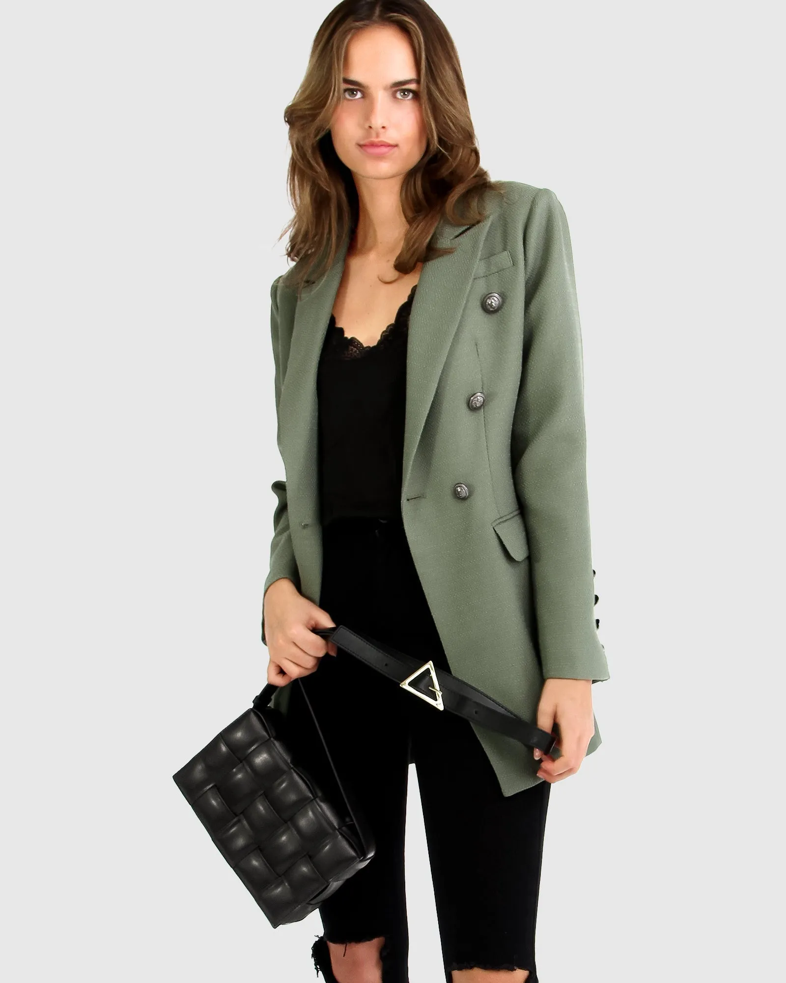 Prinzessin Polina Strukturierter Web-Blazer - Militär