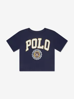 Ralph Lauren Mädchen Varsity Polo T-Shirt in Marineblau