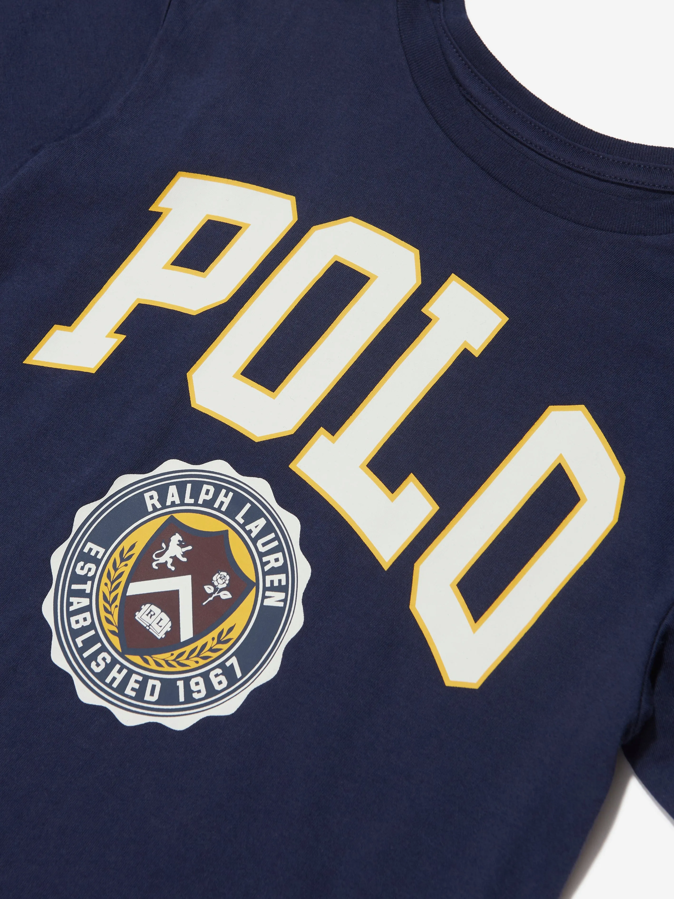 Ralph Lauren Mädchen Varsity Polo T-Shirt in Marineblau