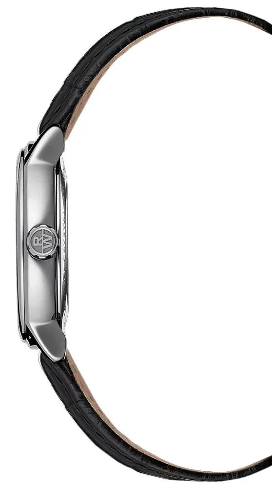 Raymond Weil Maestro Automatik Edelstahl Schwarz Lederarmband Silber Zifferblatt Herrenuhr 2227-STC-00659 Raymond Weil Uhren