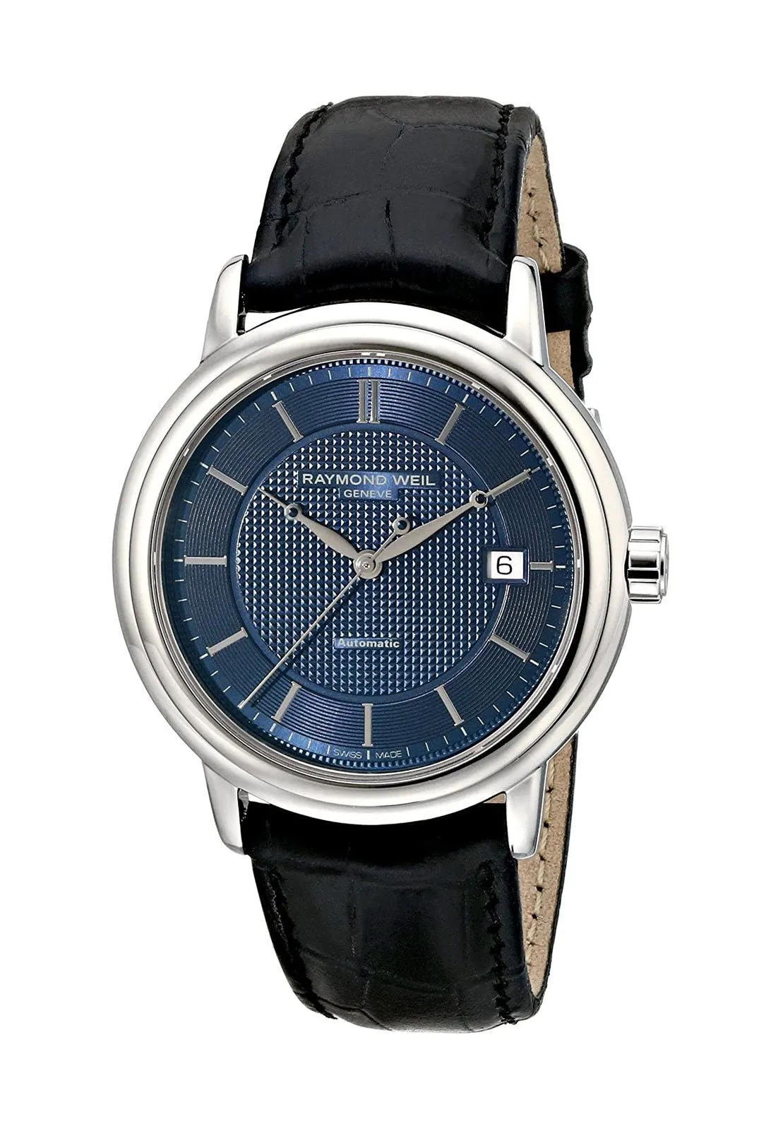 Raymond Weil Maestro Edelstahl Blau Zifferblatt Lederarmband Automatik Herrenuhr 2837-STC-50001 Raymond Weil Uhren