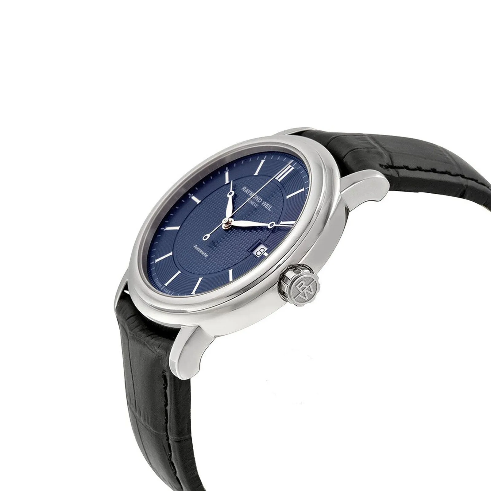 Raymond Weil Maestro Edelstahl Blau Zifferblatt Lederarmband Automatik Herrenuhr 2837-STC-50001 Raymond Weil Uhren