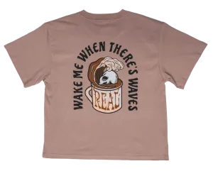 REAL Wmn's Weck mich, wenn es Wellen gibt T-Shirt - Dunstiges Rosa