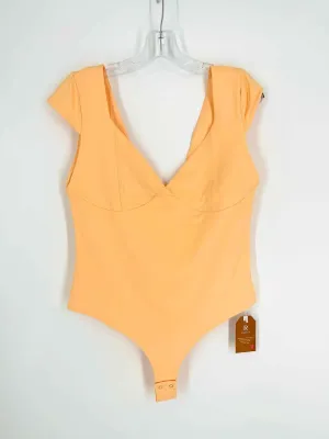 Reoria Größe XL Pfirsichfarbenes Top mit Cap-Ärmeln NEU Bodysuit