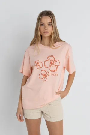 Rhythm Paradise Blumenmuster Übergröße T-Shirt - Pink