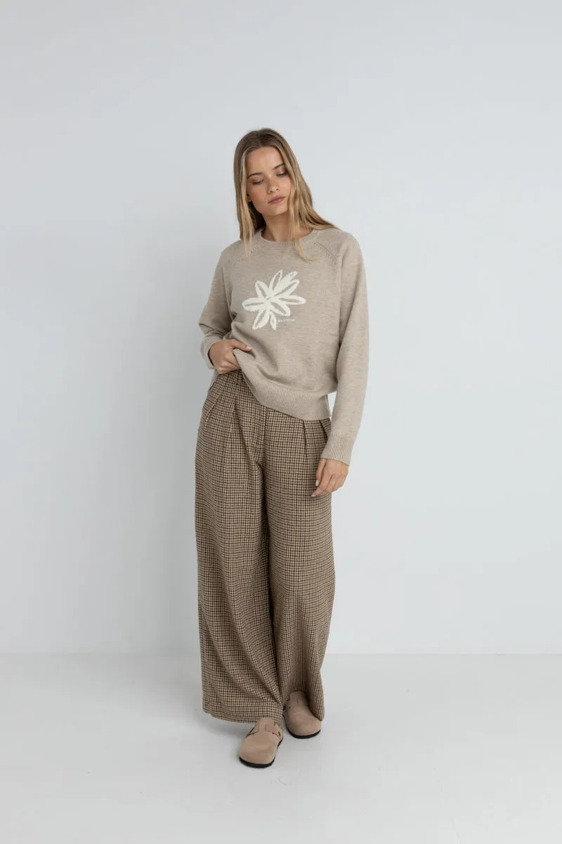 Rhythm Sanctuary Rundhals Strickpullover - Taupe
