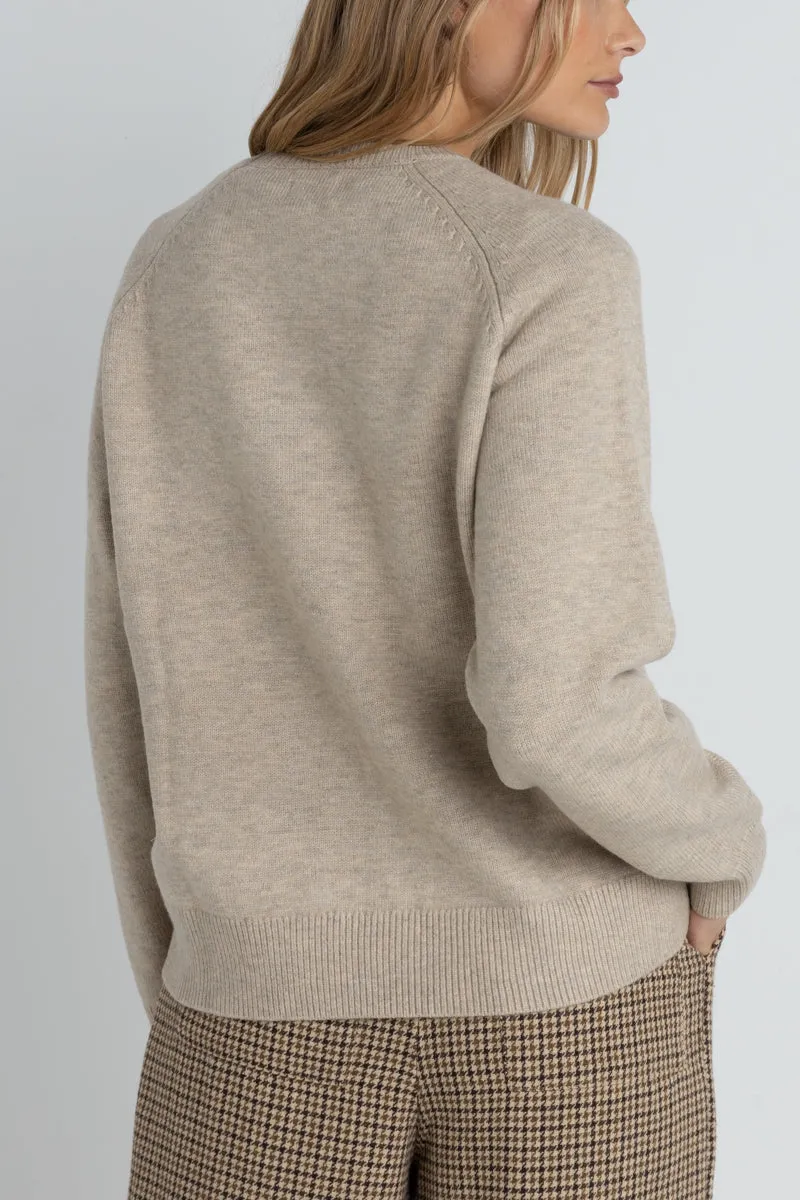 Rhythm Sanctuary Rundhals Strickpullover - Taupe