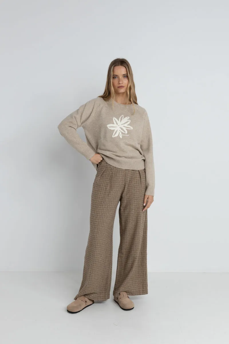 Rhythm Sanctuary Rundhals Strickpullover - Taupe