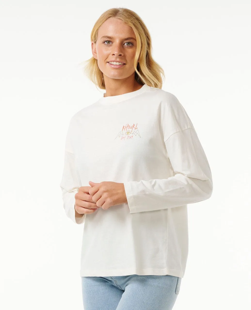 Rip Curl Hypnotic Eye Heritage Langarm-Shirt - Knochenfarbe
