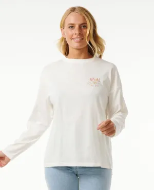 Rip Curl Hypnotic Eye Heritage Langarm-Shirt - Knochenfarbe