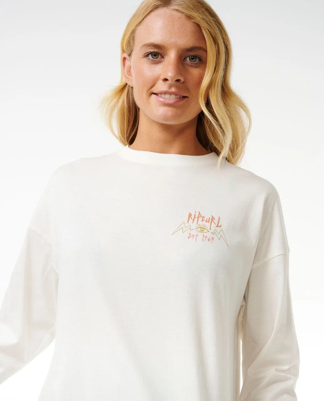 Rip Curl Hypnotic Eye Heritage Langarm-Shirt - Knochenfarbe