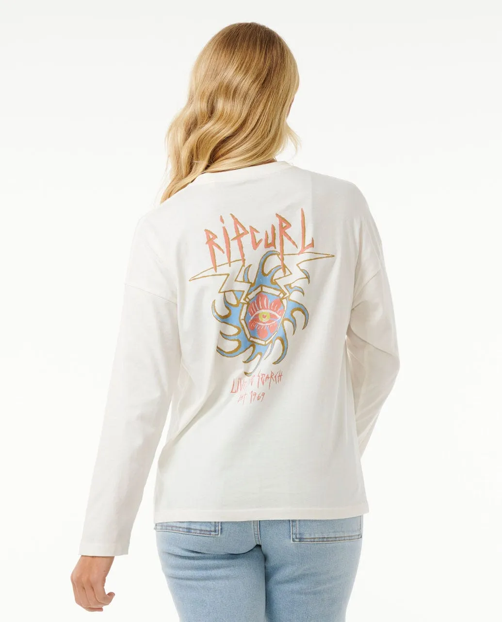 Rip Curl Hypnotic Eye Heritage Langarm-Shirt - Knochenfarbe