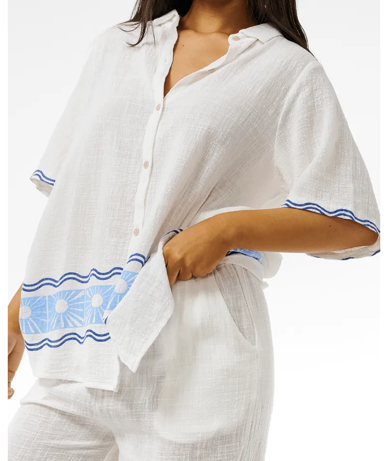 Rip Curl Santorini Sonnenbedrucktes Hemd-Blau