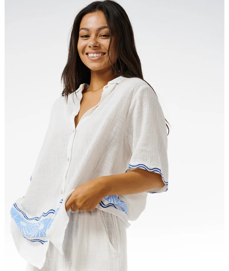 Rip Curl Santorini Sonnenbedrucktes Hemd-Blau