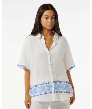 Rip Curl Santorini Sonnenbedrucktes Hemd-Blau