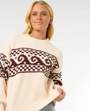 Rip Curl Soleil Strick-Pullover-Braun/Elfenbein