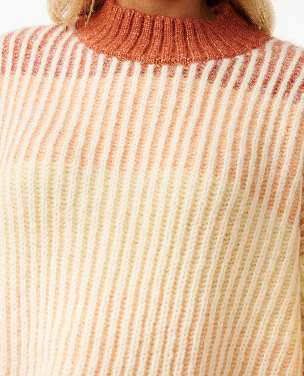 Rip Curl Soleil Rippenstrick-Pullover - Gebranntes Rot