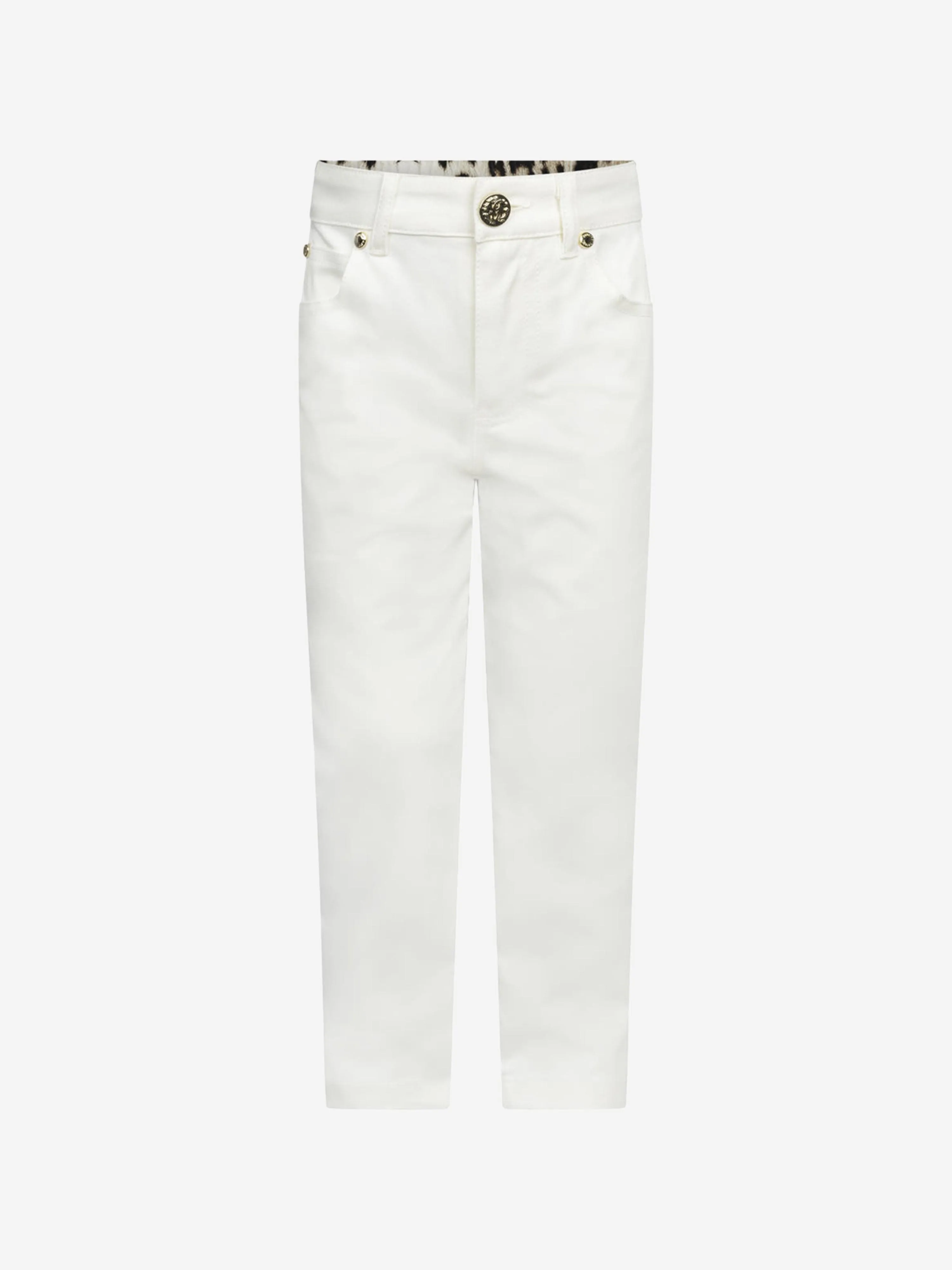 Roberto Cavalli Girls & Leoparden-Gabardine-Hose