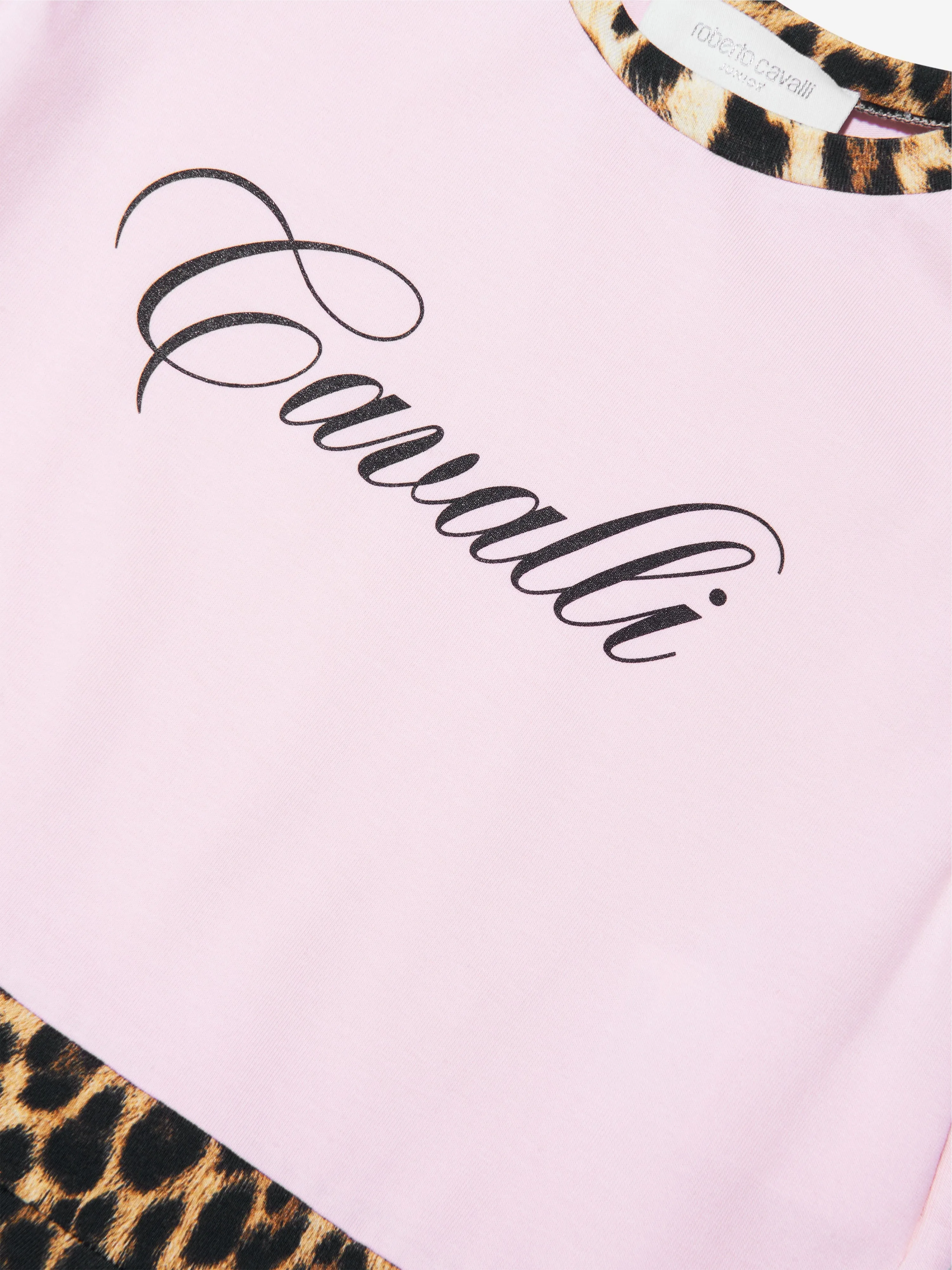 Roberto Cavalli Mädchen Baumwoll-Jersey-Kleid in Rosa