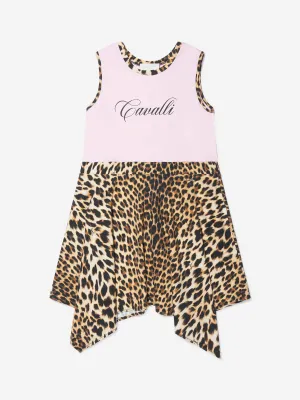 Roberto Cavalli Mädchen Baumwoll-Jersey-Kleid in Rosa