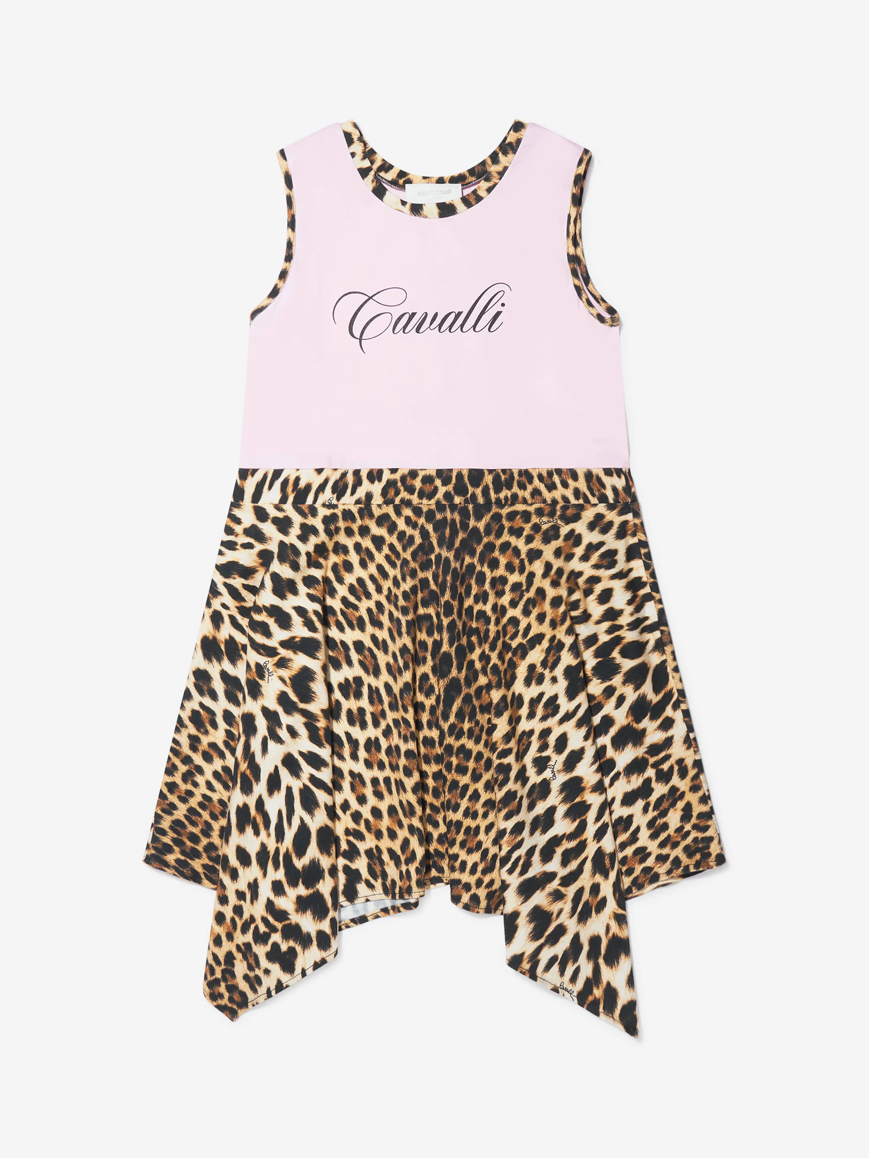 Roberto Cavalli Mädchen Baumwoll-Jersey-Kleid in Rosa