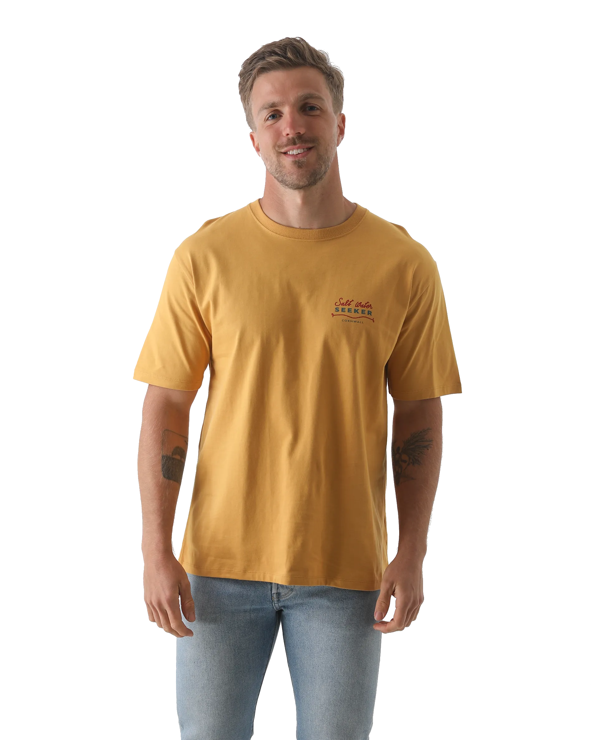 Rodeo Diner T-Shirt in Verblasstem Senf