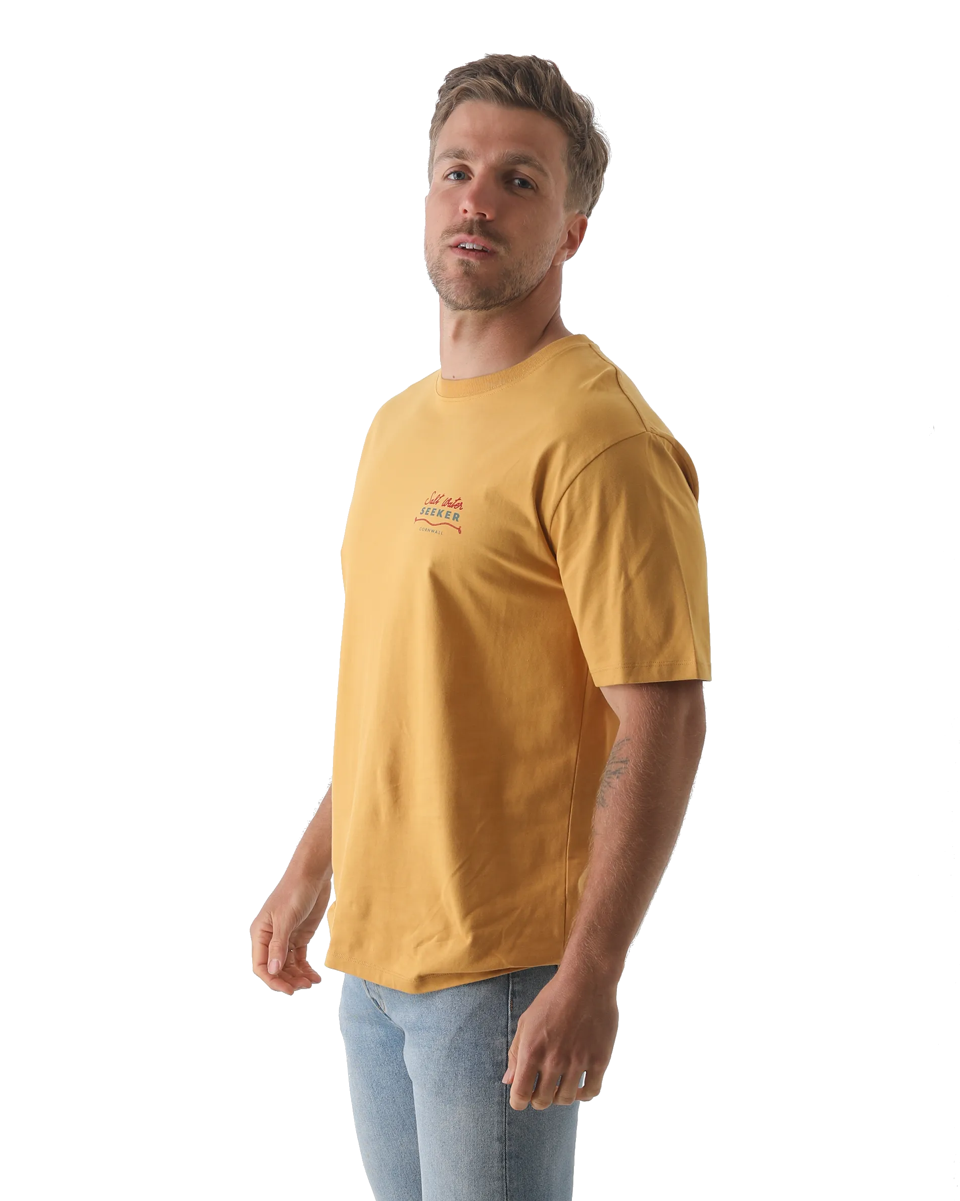 Rodeo Diner T-Shirt in Verblasstem Senf