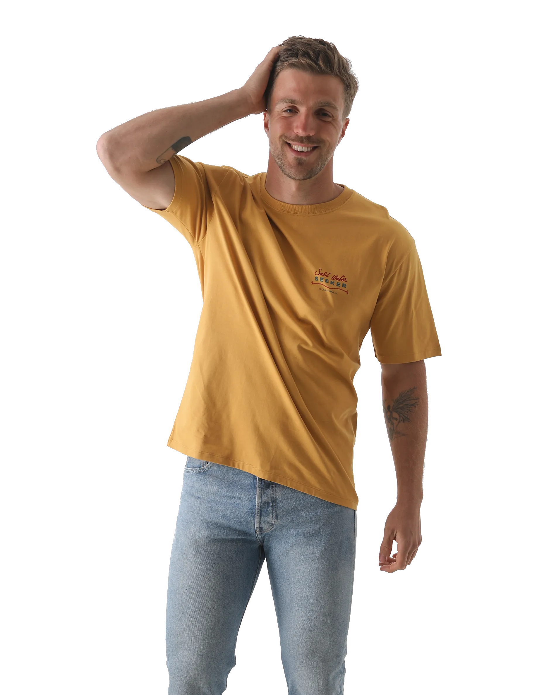 Rodeo Diner T-Shirt in Verblasstem Senf