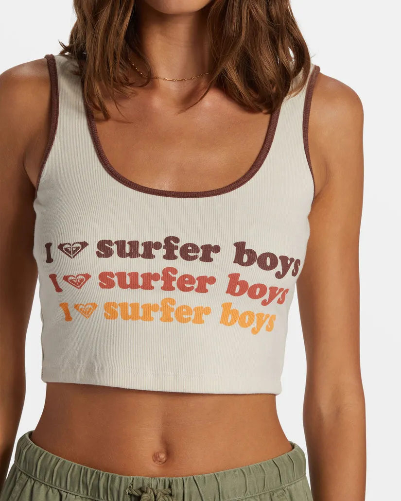 Roxy I Heart Surfer Boys Tauch-Shirt - Pergament