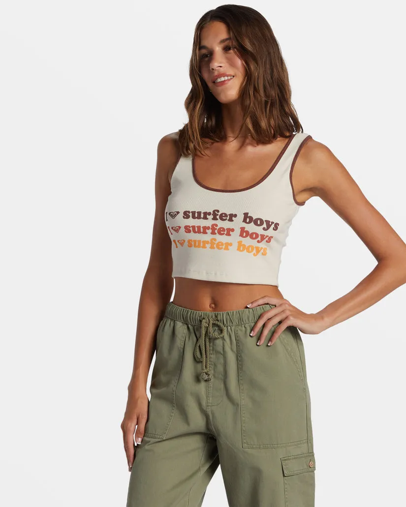 Roxy I Heart Surfer Boys Tauch-Shirt - Pergament