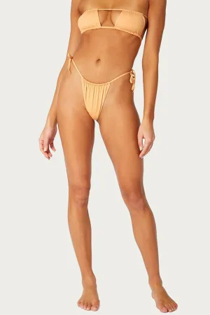 Goldener Bikini-Bottom mit Rüschenbändern