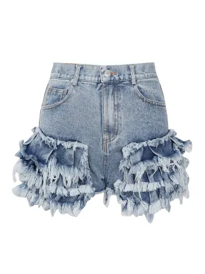 Ruffles Denim Shorts