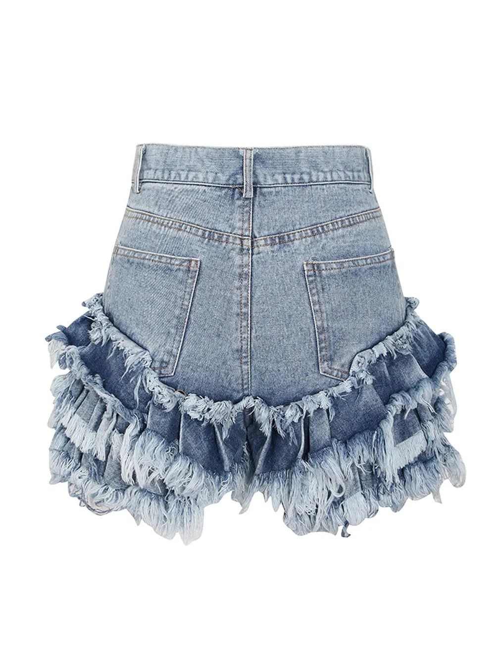 Ruffles Denim Shorts