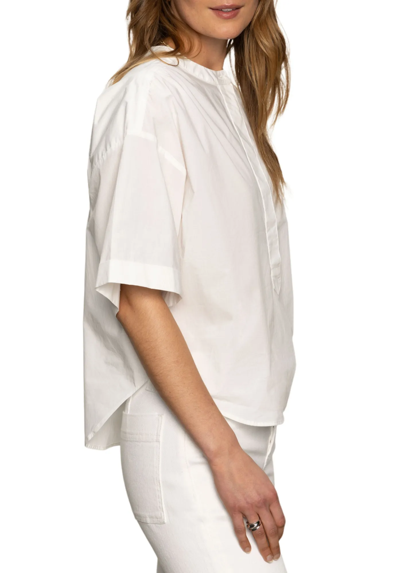 Sanctuary Clothing Entspanntes Kurzarm-Popover-Shirt