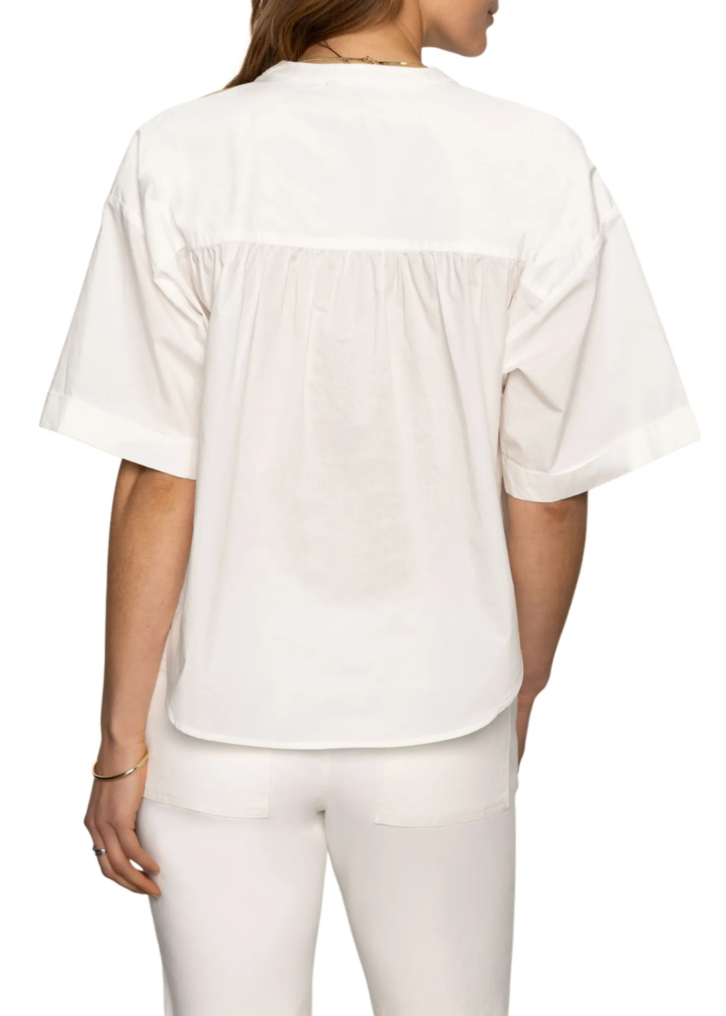 Sanctuary Clothing Entspanntes Kurzarm-Popover-Shirt