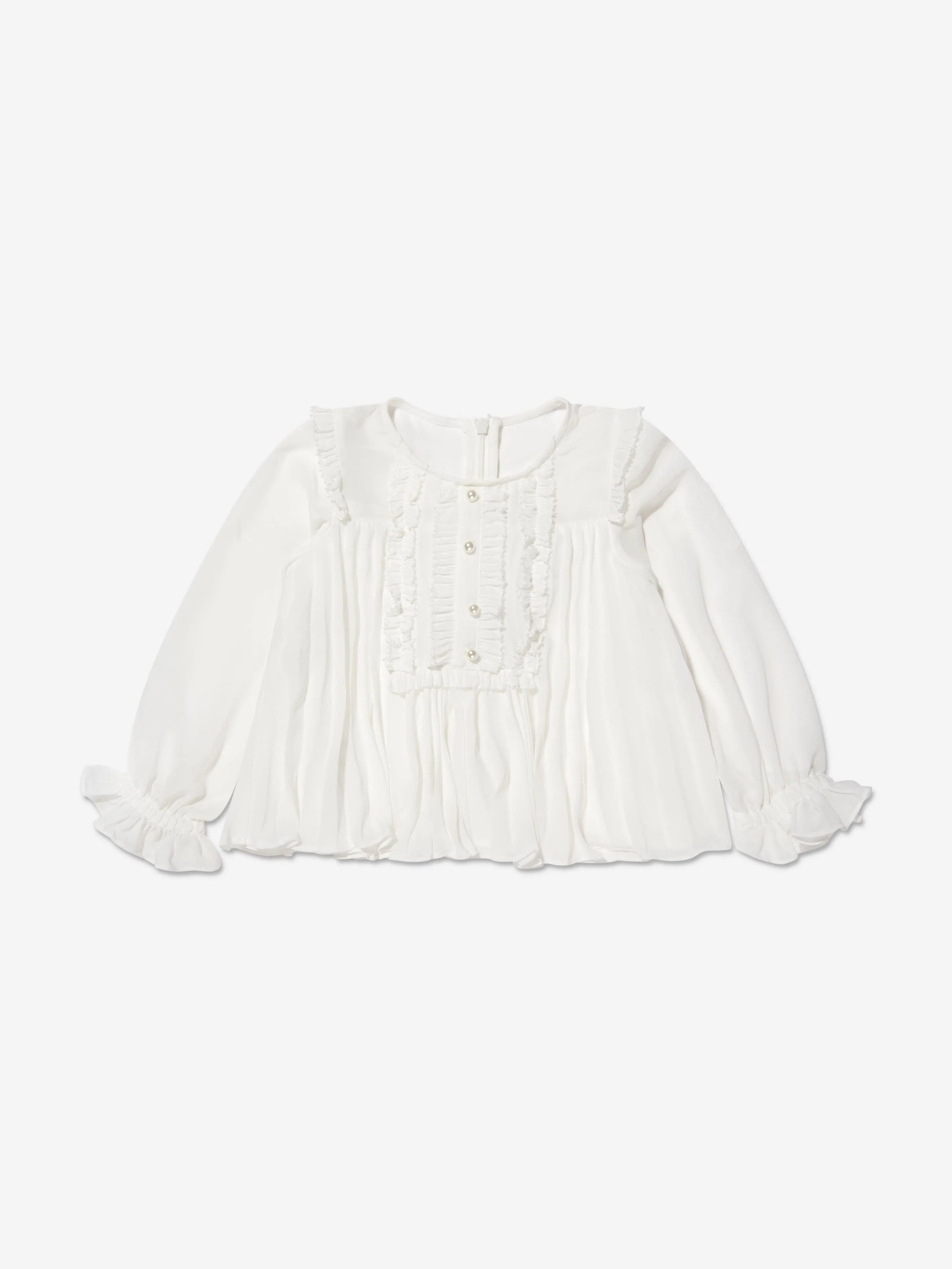 Self Portrait Mädchen Chiffon Top in Weiß