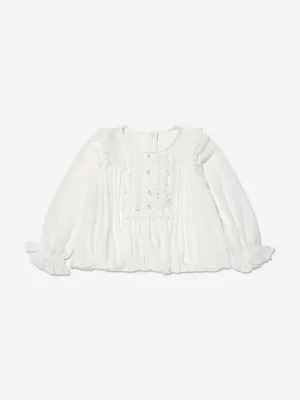 Self Portrait Mädchen Chiffon Top in Weiß