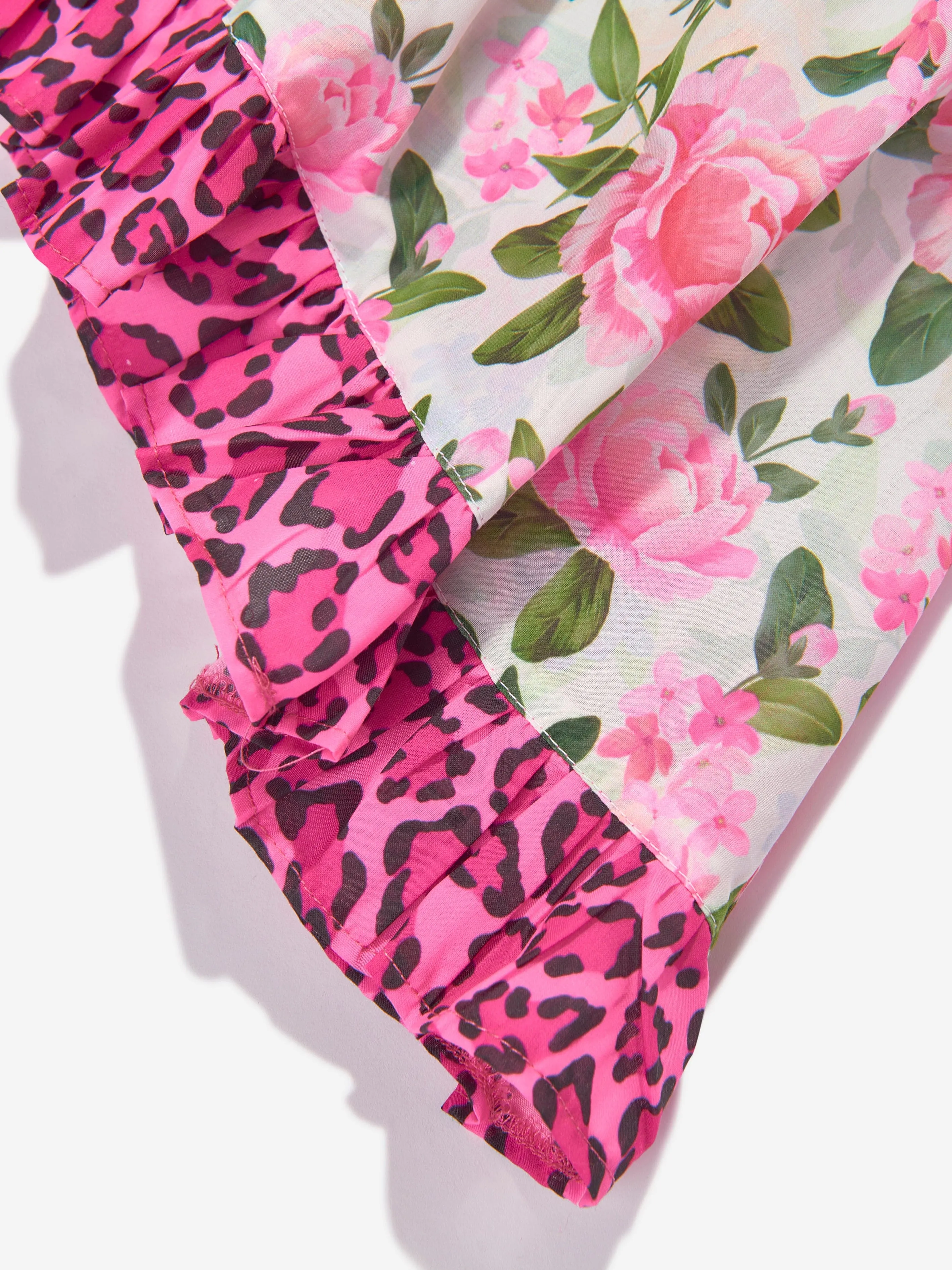 Selini Action Girls Blumen- und Leopardenkleid in Mehrfarbig
