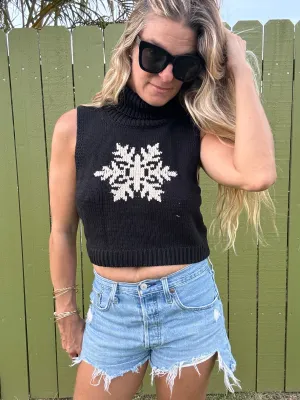 Schneeflocken-Strick-Tanktop