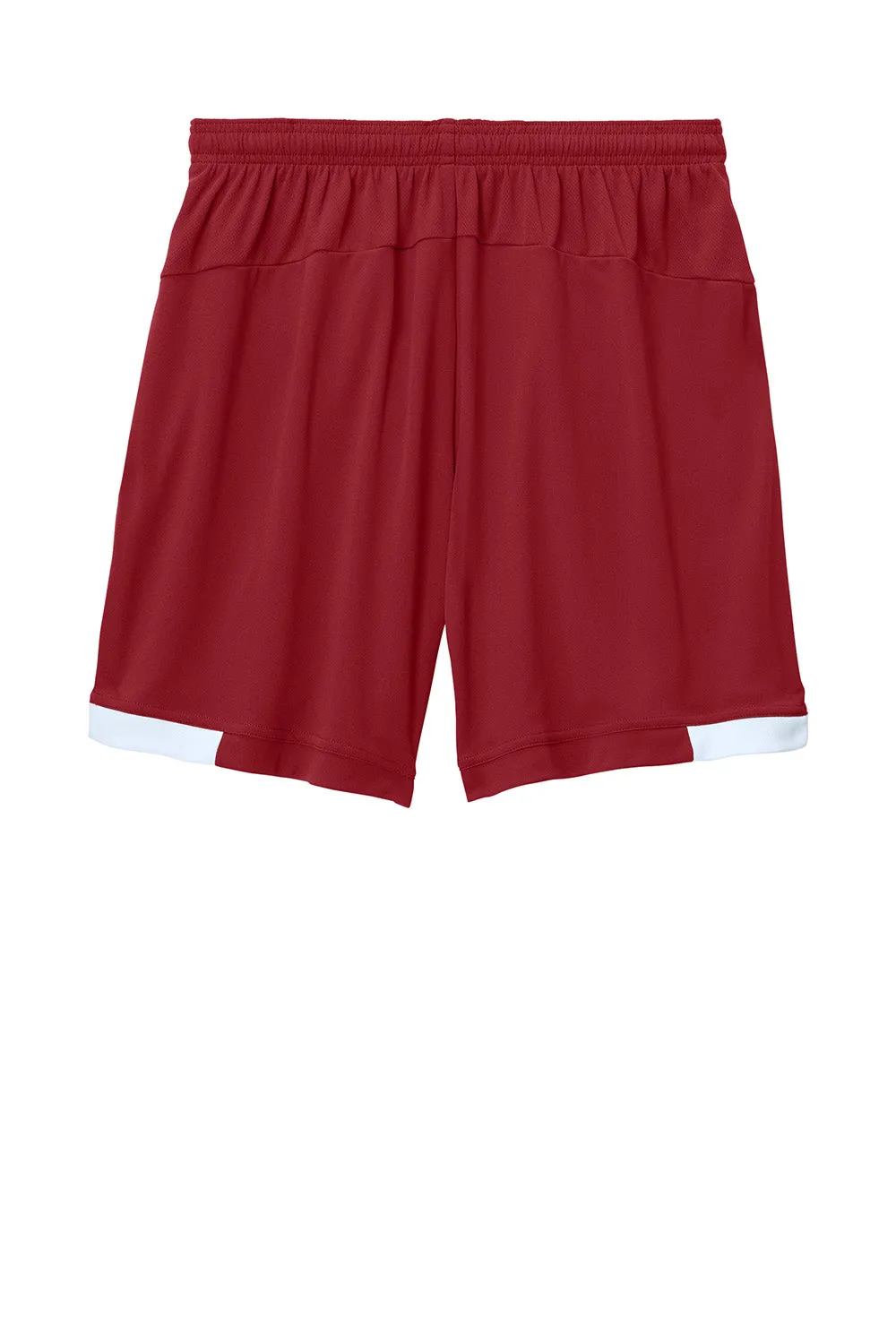 Sport-Tek Herren Club Feuchtigkeitstransportierende Shorts - Tiefrot/Weiß