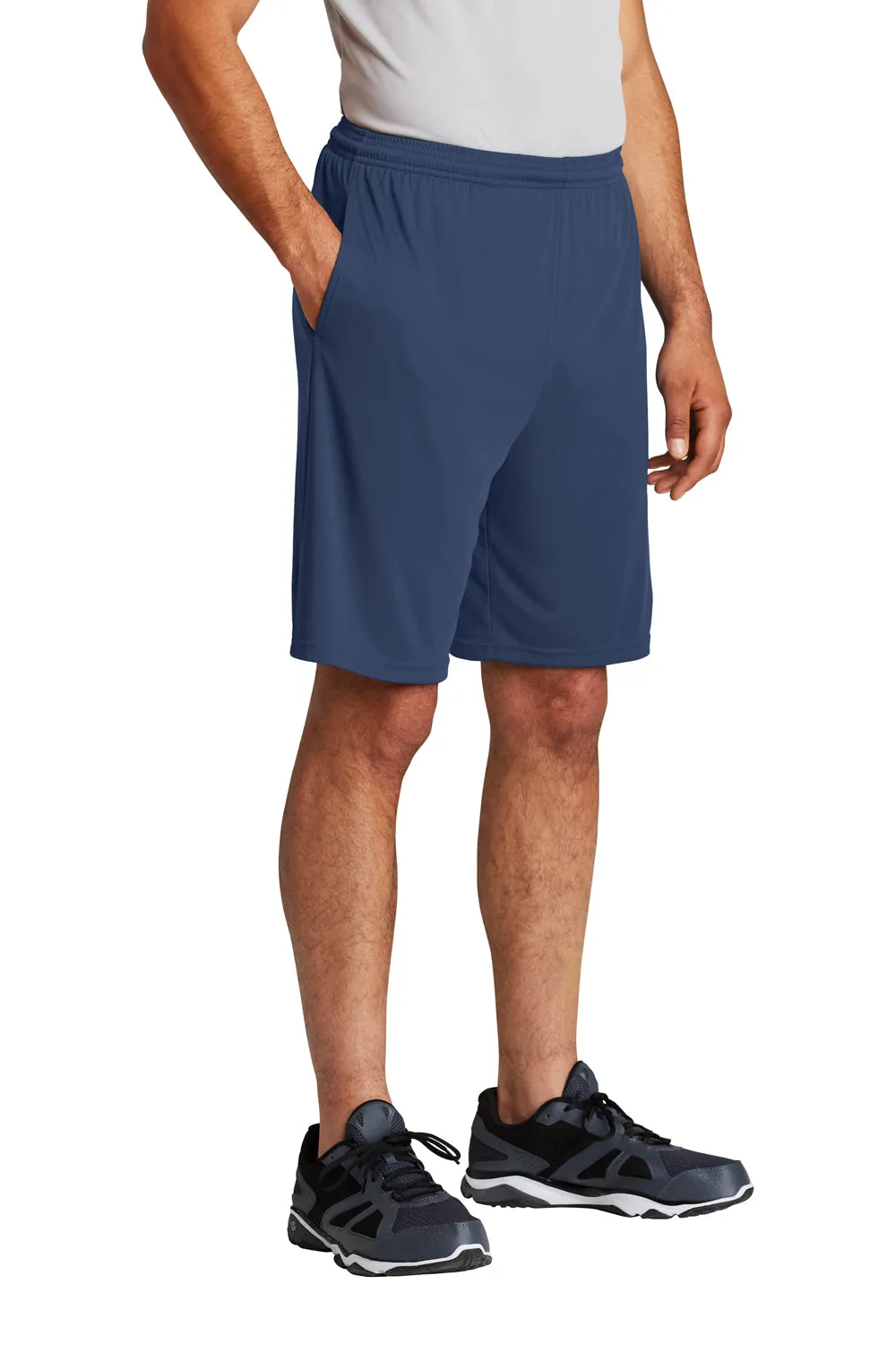 Sport-Tek Herren Competitor Feuchtigkeitstransportierende Shorts mit Taschen - Echt Marineblau