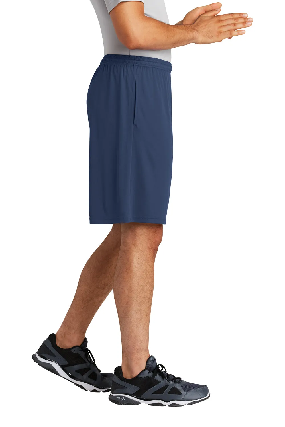 Sport-Tek Herren Competitor Feuchtigkeitstransportierende Shorts mit Taschen - Echt Marineblau