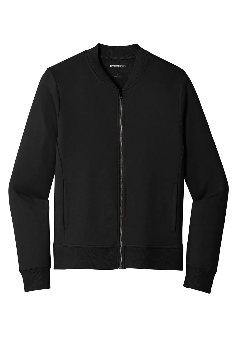 Sport-Tek Herren French Terry Full Zip Bomberjacke - Schwarz