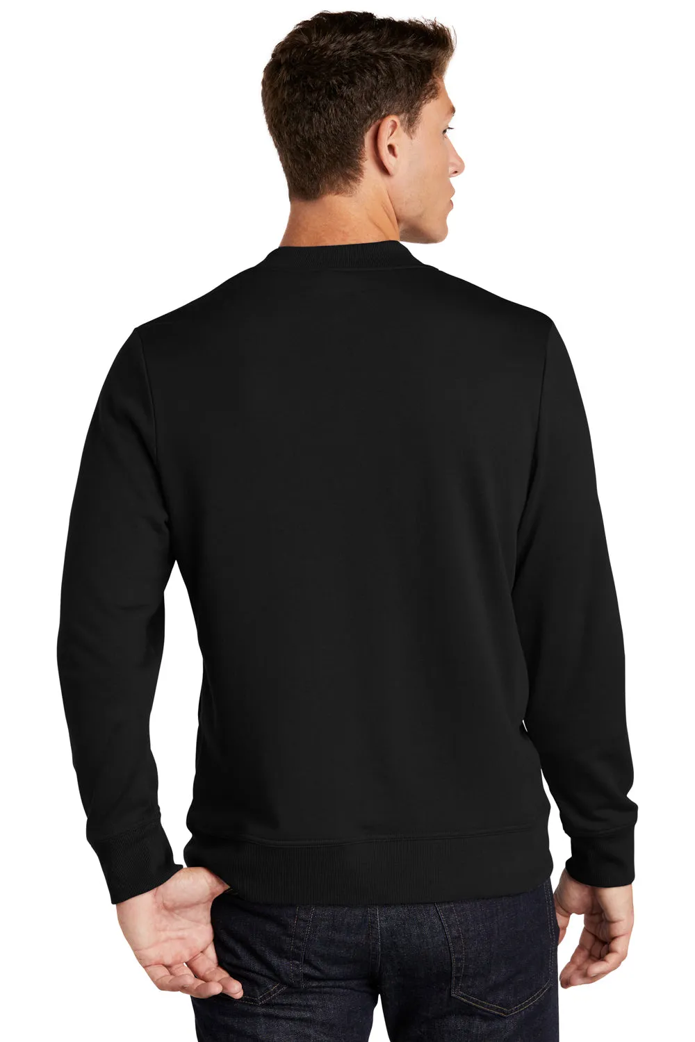 Sport-Tek Herren French Terry Full Zip Bomberjacke - Schwarz
