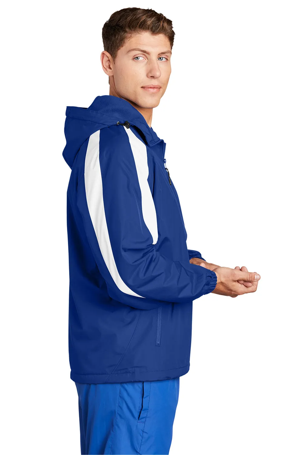 Sport-Tek Herren Kapuzenjacke mit Reißverschluss - Echtes Königsblau/Weiß