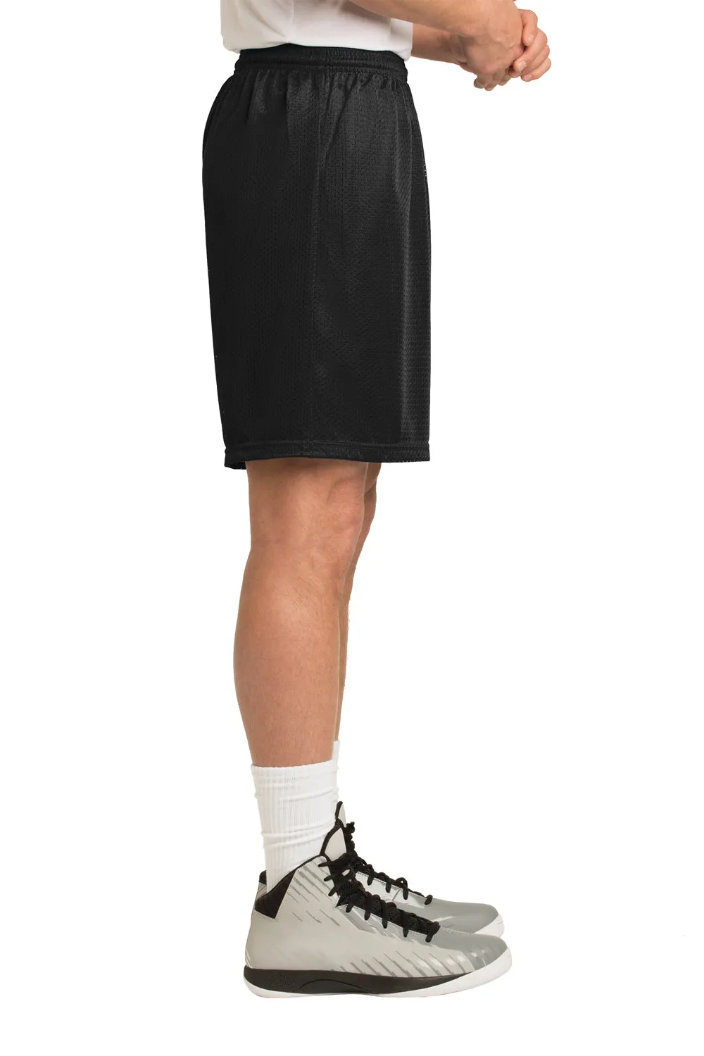 Sport-Tek Herren Feuchtigkeitstransportierende Classic Mesh Shorts - Schwarz - Ausverkauf