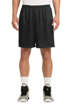 Sport-Tek Herren Feuchtigkeitstransportierende Classic Mesh Shorts - Schwarz - Ausverkauf