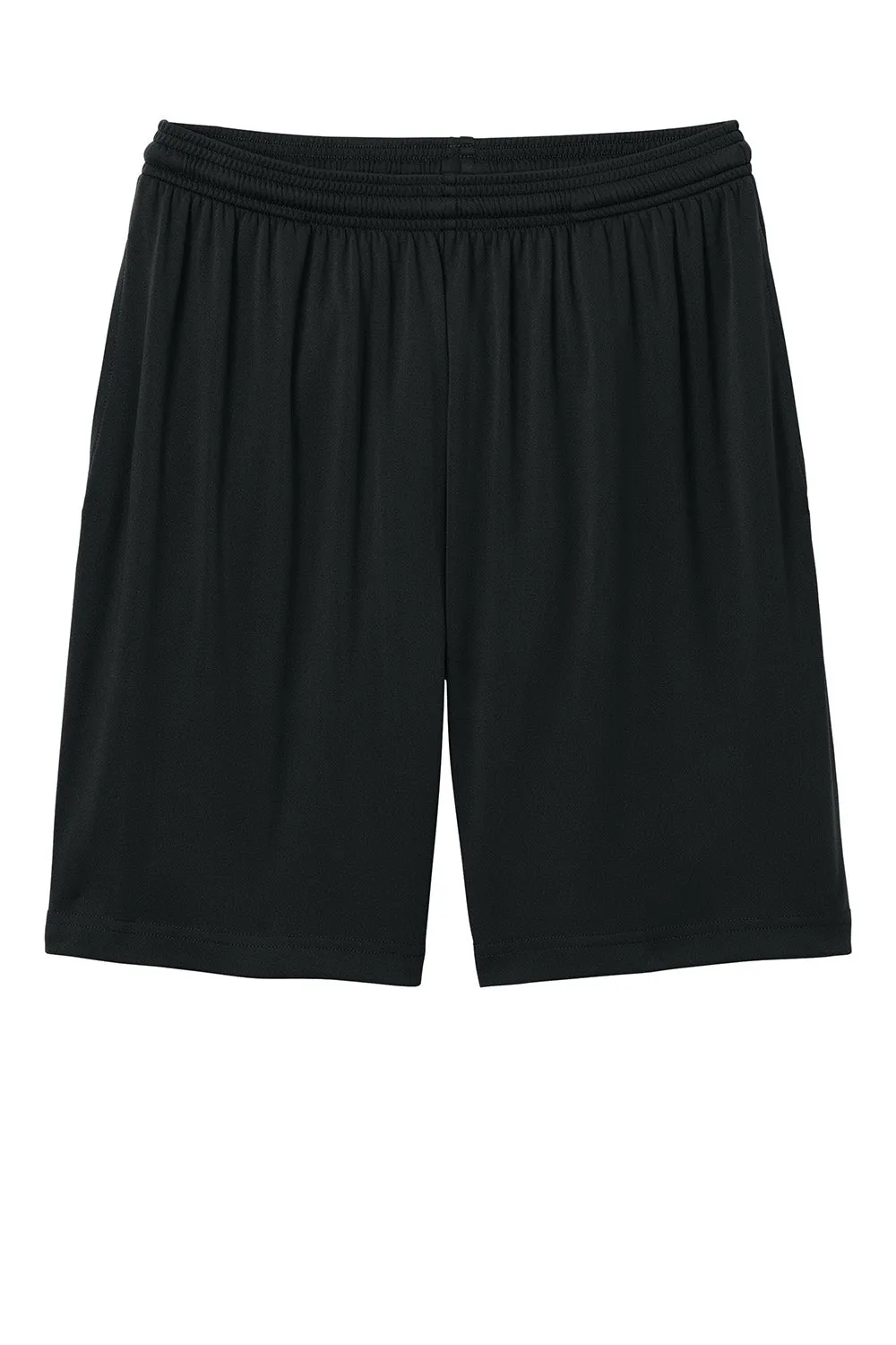 Sport-Tek Herren Feuchtigkeitstransportierende Wettkampf-Sportshorts mit Taschen - Schwarz