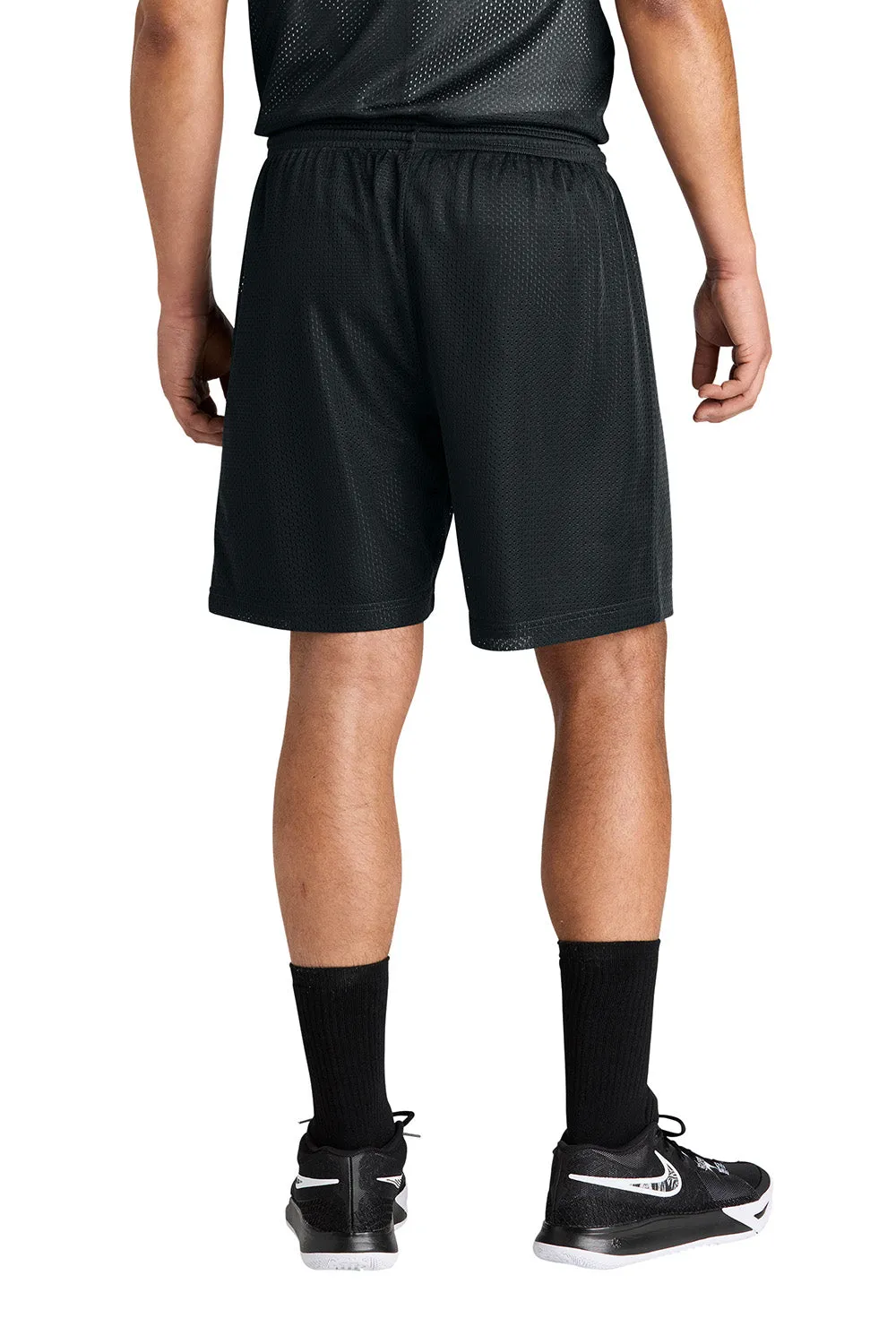 Sport-Tek Herren Feuchtigkeitstransportierende Mesh-Sportshorts - Schwarz